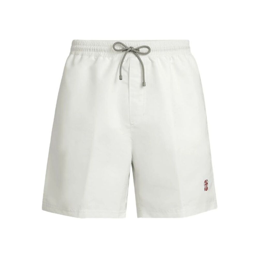 Brunello Cucinelli White Beachwear - Swim Shorts Men